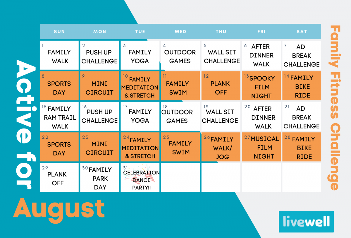 Active for August Challenge Calendar
