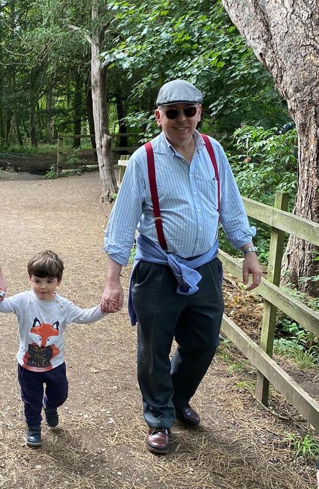 Gordon with grandson Wilfred before his weight loss