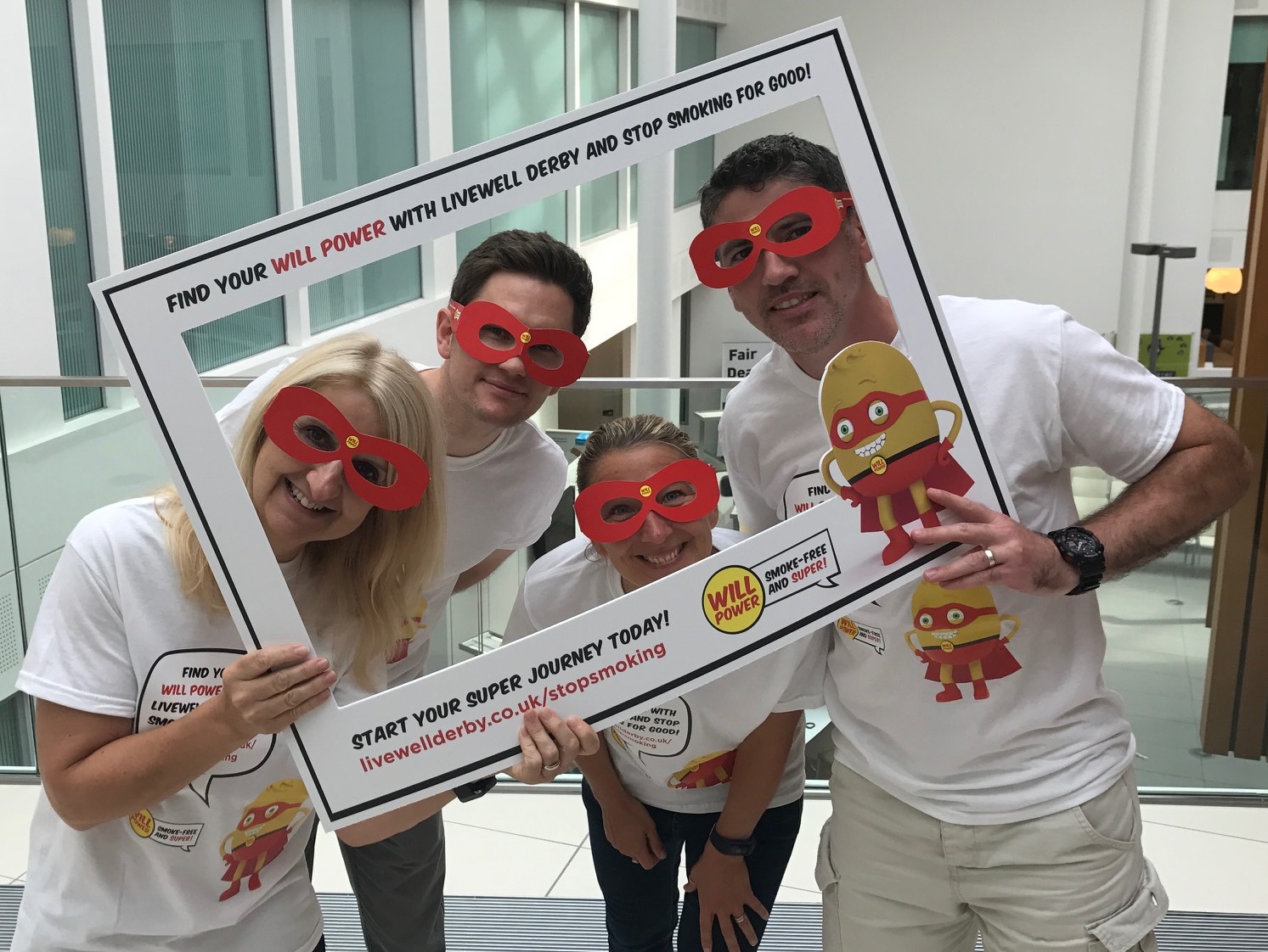 Image of Livewell team promoting Will Power stop smoking campaign