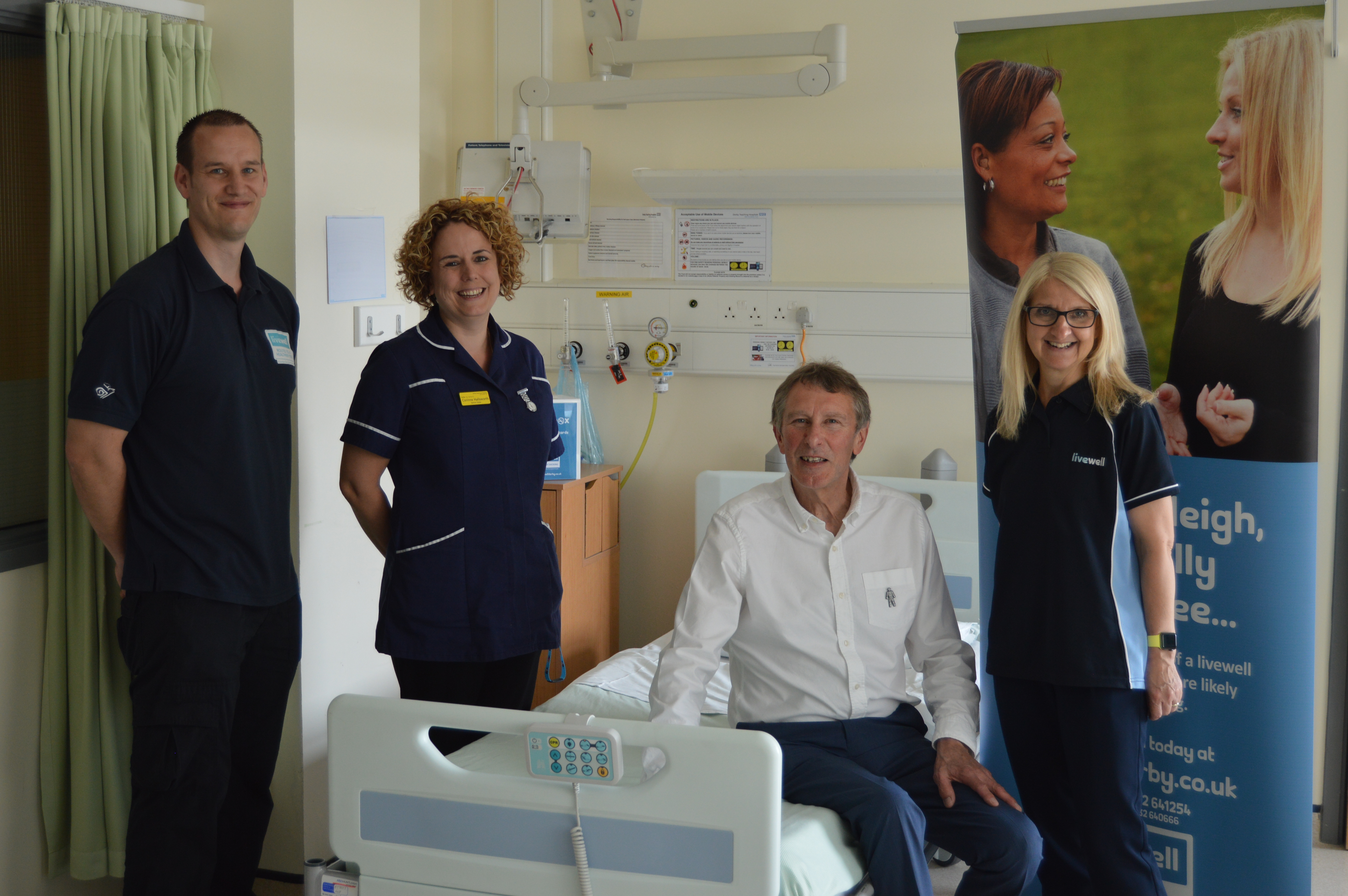 Photo of Livewell team and Councillor Repton at Royal Derby Hospital