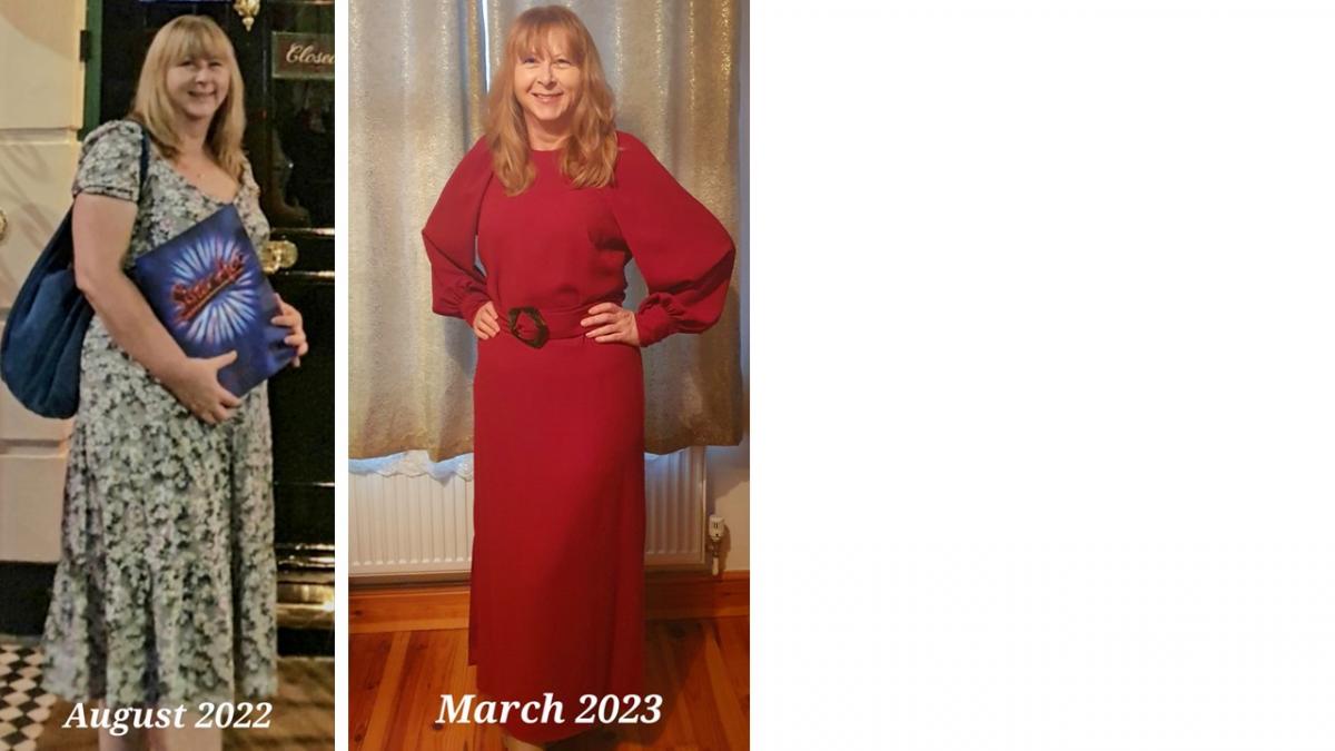 April Client of the Month - before and after her weight loss